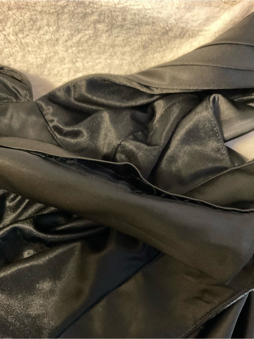 Lenovia gown formal dress black satin cut outs - Picture 13 of 16